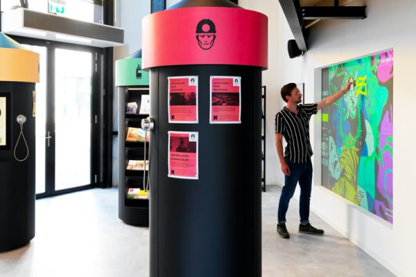 Digitale graffiti wand installatie in Heerlen